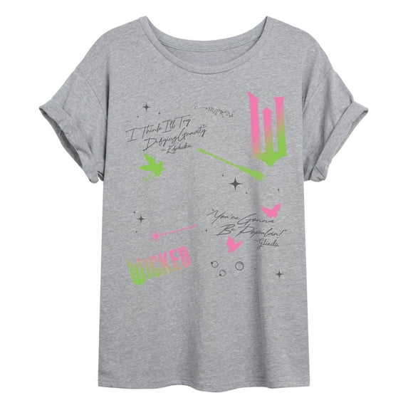 Wicked - Scatter Lyrics Oversized - Oversized Graphic T-Shirt