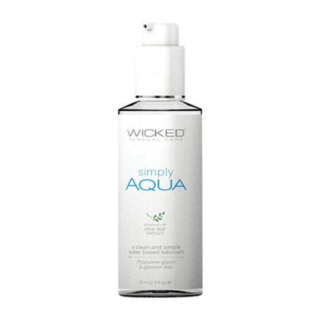 Wicked Simply Aqua Lubricant, Water and Aloe Based Lube Enhanced with Olive Leaf Extract, 2.3 Oz