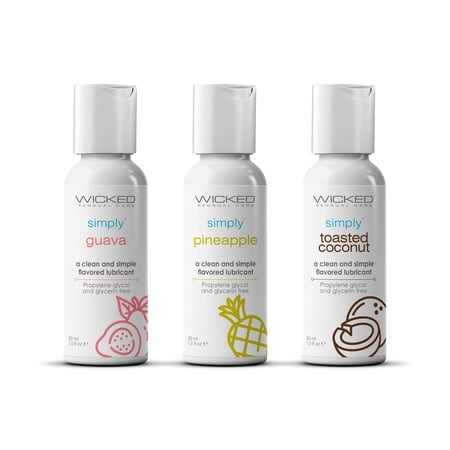 Wicked Simply Tropical Trio Travel Size Flavored Based Lubricant, 1 oz x 3 Pack