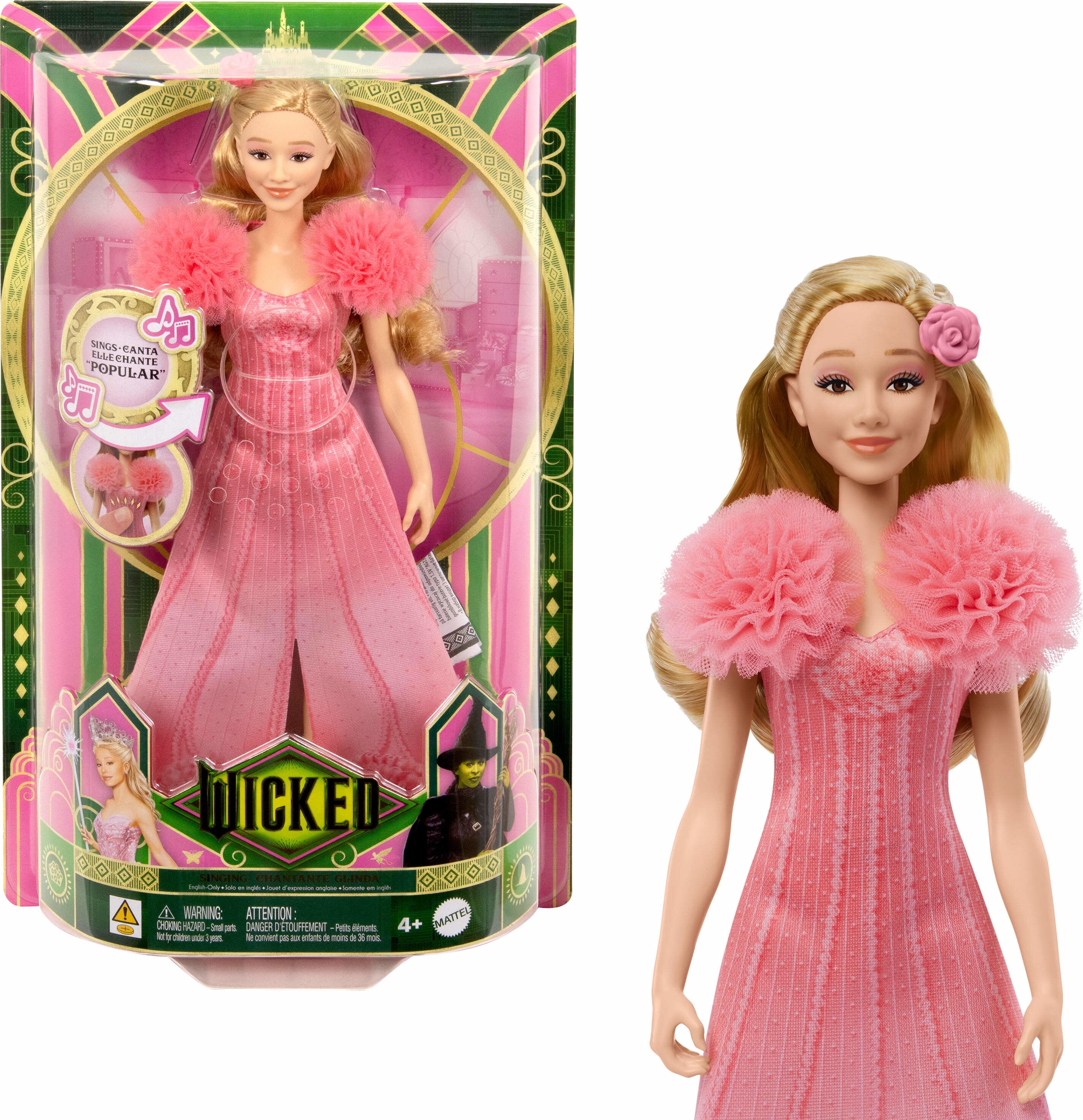 Wicked Singing Glinda Fashion Doll, Posable with Removable Movie Fashions & Accessories