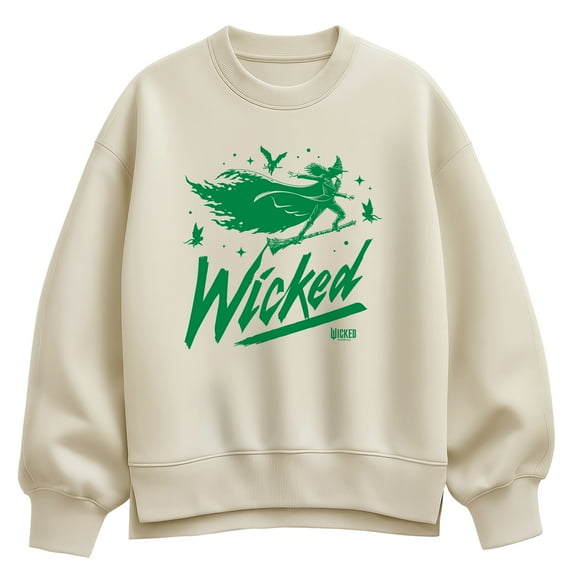 Wicked - Sketch Elphaba - Women's Oversized Fleece Crew Sweatshirt