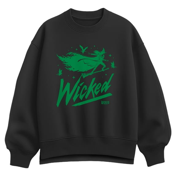 Wicked - Sketch Elphaba - Women's Oversized Fleece Crew Sweatshirt