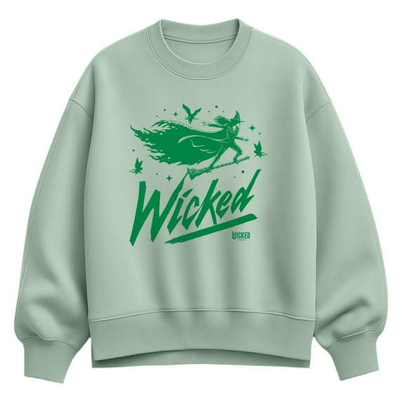 Wicked - Sketch Elphaba - Women's Oversized Fleece Crew Sweatshirt
