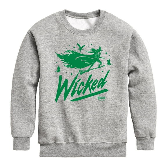Wicked - Sketch Elphaba - Youth Crew Fleece Sweatshirt