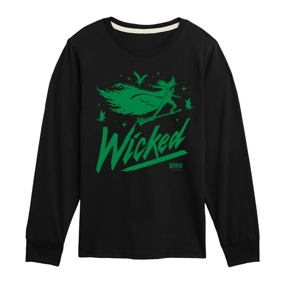 Wicked - Sketch Elphaba - Youth Long Sleeve Graphic T-Shirt