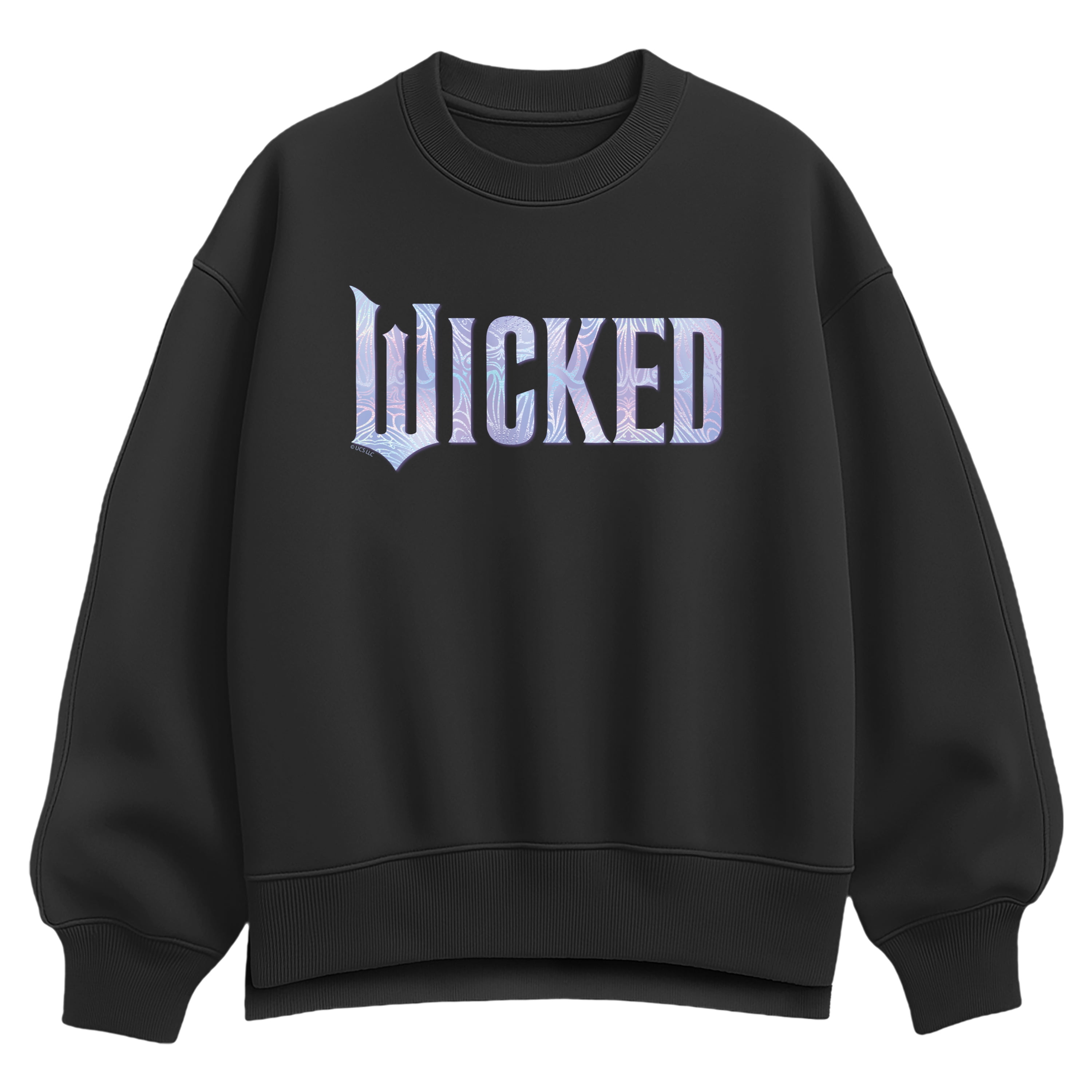 Wicked - Sparkle Logo Oversized Fleece Crew Sweatshirt
