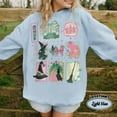 thumbnail image 1 of Wicked Stamps Printed Sweatshirt | Forest Green Pastel Witch Graphic Pullover, 1 of 5