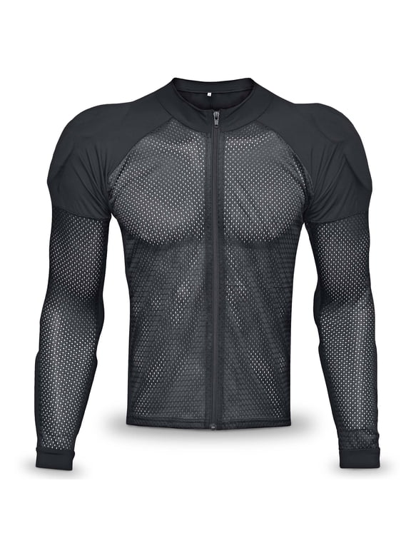 Potomac Protective Riding Shirt Removable Buckle Large, Mesh Black Motorcycle Jacket