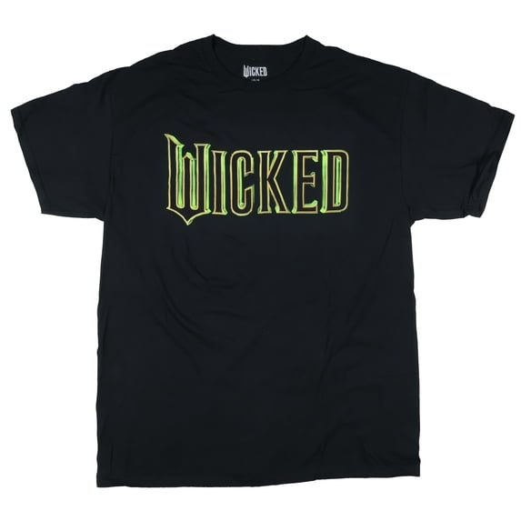 Wicked T-Shirt Gold and Green Logo Design Adult Movie and Musical Crewneck Tee