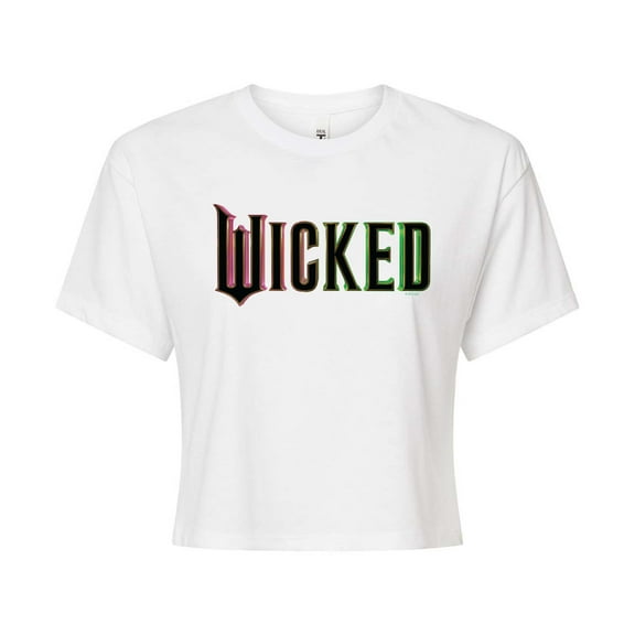 Wicked - Theatrical Rainbow Logo - Juniors Cropped Graphic T-Shirt