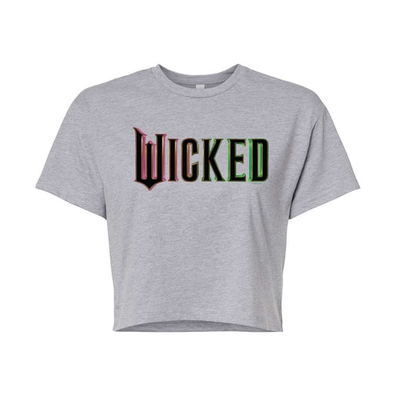 Wicked - Theatrical Rainbow Logo - Juniors Cropped Graphic T-Shirt