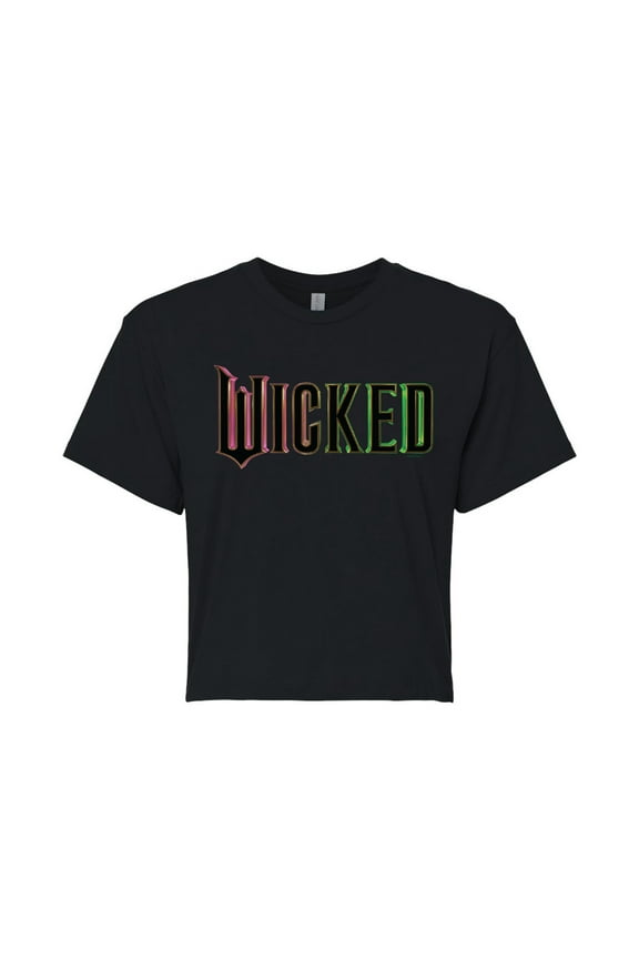 - Theatrical Rainbow Logo - Juniors Cropped Graphic T-Shirt