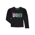 thumbnail image 1 of Wicked Toddler Girls Glitter Graphic Tee with Puff Long-Sleeves, Sizes 2T-5T, 1 of 11