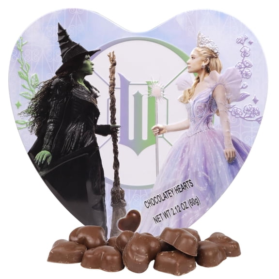Wicked Valentine's Day Heart Box, Milk Chocolatey Candy Inside, Seasonal Candy Gift, Reusable Tin, 2.12 Ounce