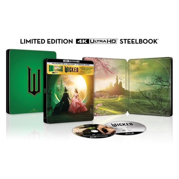 Wicked (Walmart Exclusive) (Steelbook) (4K Ultra HD + Blu-ray + Digital Copy), Musical, Universal