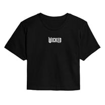 Wicked - White Logo - Adult Juniors Cropped Graphic T-Shirt