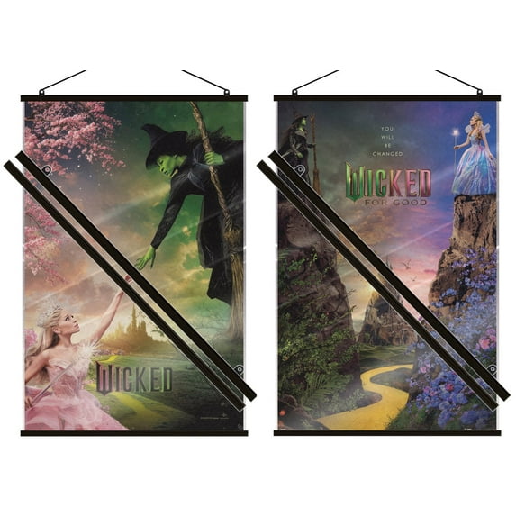 Wicked & Wicked For Good - 2 Piece Movie Poster Set (Regular Styles) (Size: 24" x 36" each) (Laminated Posters & Black Hangers)