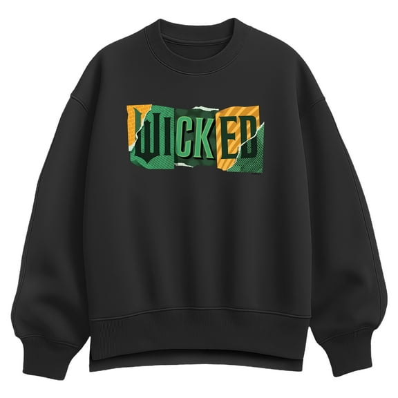 Wicked - Wicked Tear Logo - Ladies Oversized Fleece Crew Sweatshirt