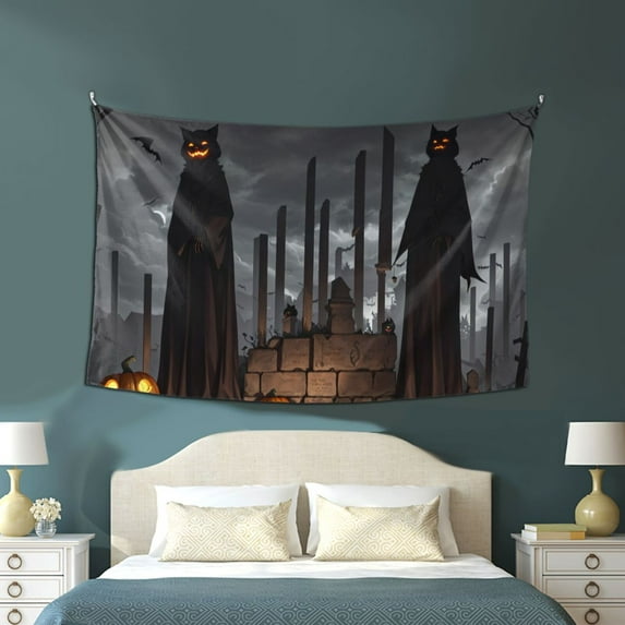 Wicked Witch Decoration Vintage Halloween Wall Decoration Two Witches Poster Vintage Wall Art Horror Wizard Decoration Aesthetics Room Decoration Home Wall Decoration 60*40 inches