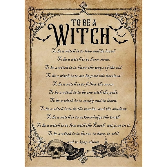 Wicked Witch Halloween Art Metal Tin Sign Poster Wall Plaque, Witch with Brooms and Moon, 8 x 12 Inch