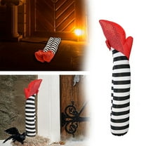Wicked Witch Legs Halloween Prop – Life-Size Crushed Witch Legs with Red Shoes for Haunted House, Yard, & Party Decor Indoor Outdoor Spooky Decoration, Halloween Graveyard Patio Props