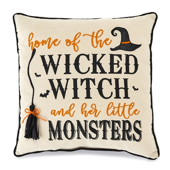Wicked Witch Throw Pillow - Halloween Accent Pillow Decor for Couches, Benches