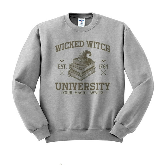 Wicked Witch University Sweatshirt Unisex Small Grey