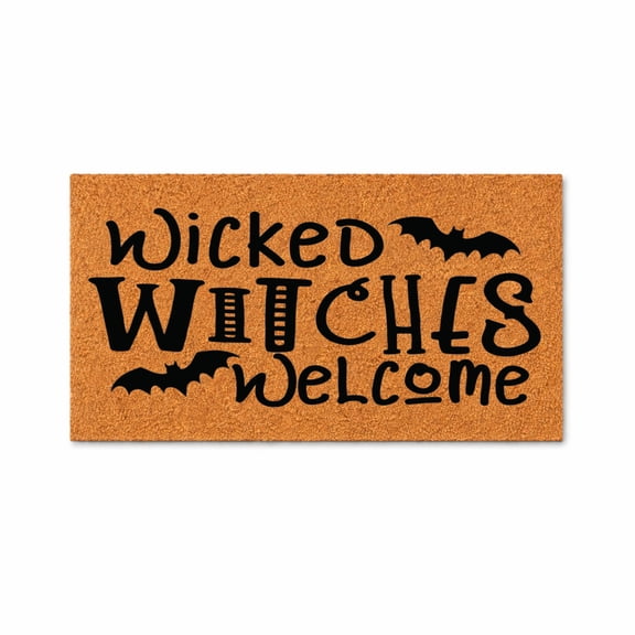Wicked Witches Welcome, Halloween Doormat, Indoor Outdoor Entry Rug (24x48 inches) 6122