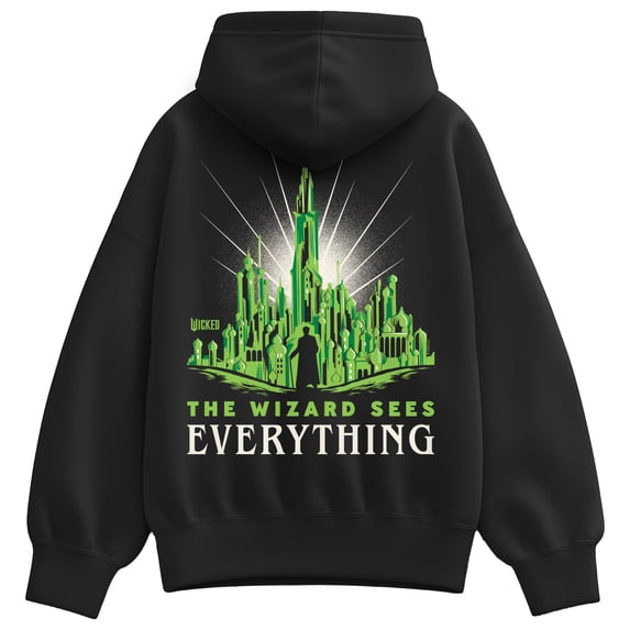 Wicked - Wizard Sees Everything Oversized - Ladies Oversized Fleece Hoodie Sweatshirt