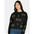 thumbnail image 1 of Wicked Women’s Rhinestud Graphic Cropped Sweatshirt, Sizes XXS-XXL, 1 of 5