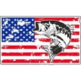 thumbnail image 1 of WickedGoodz American Flag Largemouth Bass Vinyl Decal - Patriotic Fishing Bumper Sticker - for Laptops Tumblers Windows Cars Trucks Walls, 1 of 4