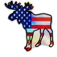thumbnail image 1 of WickedGoodz American Flag Moose Holographic Vinyl Decal - Moose Bumper Sticker - for Laptops Tumblers Windows Cars Trucks Walls, 1 of 4