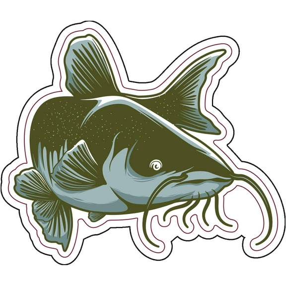 WickedGoodz Catfish Vinyl Decal - Angler Fishing Bumper Sticker - for Laptops Tumblers Windows Cars Trucks Walls