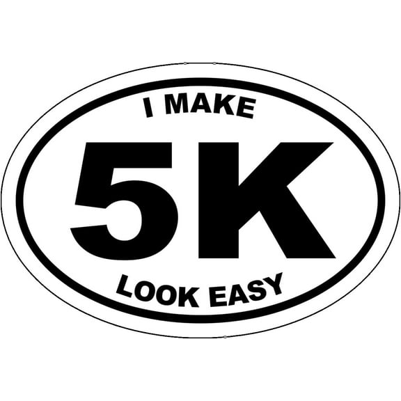 WickedGoodz I Make 5K Look Easy Vinyl Decal - Marathon Bumper Sticker - for Laptops Tumblers Windows Cars Trucks Walls