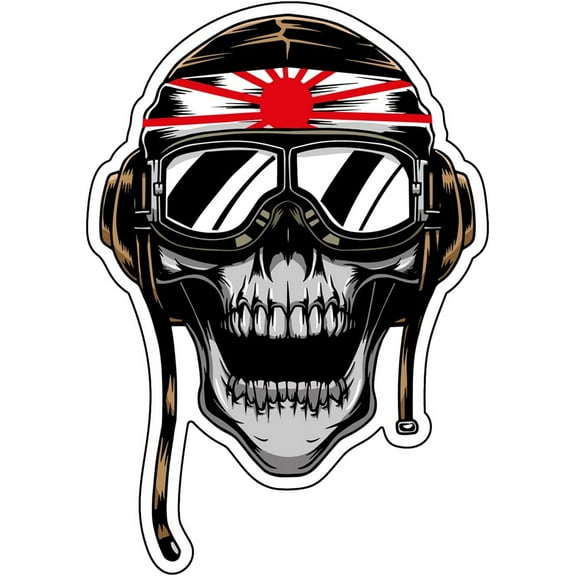 WickedGoodz Kamikaze Pilot Vinyl Decal - Soldier Veteran Bumper Sticker - for Laptops Tumblers Windows Cars Trucks Walls