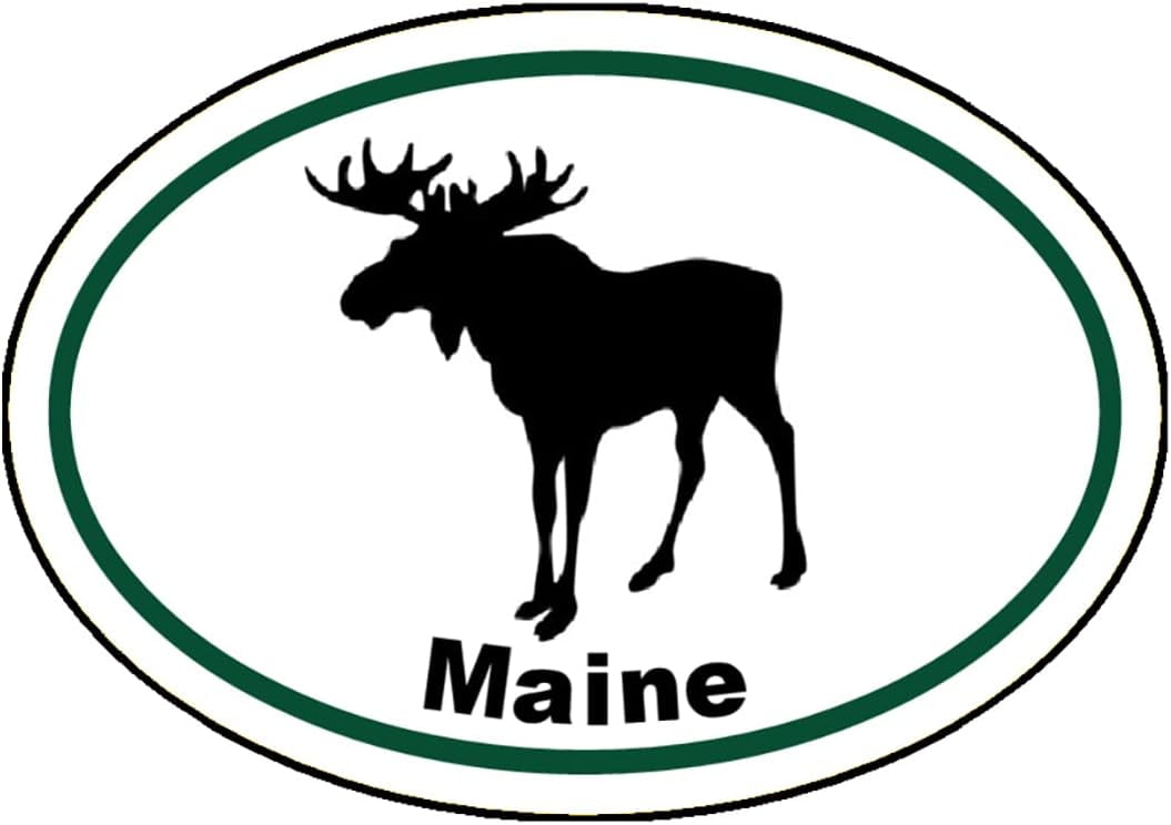 "Wicked Good Maine" Euro Oval Decal Bumper Sticker – Full Color Vinyl, 5x3.5 Inches, Indoor/Outdoor