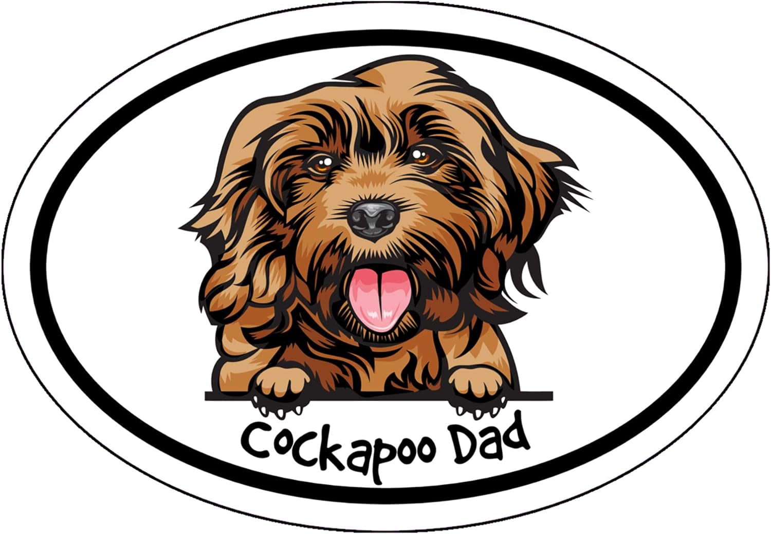 WickedGoodz Oval Cockapoo Dad Decal - Dog Breed Bumper Sticker - for ...