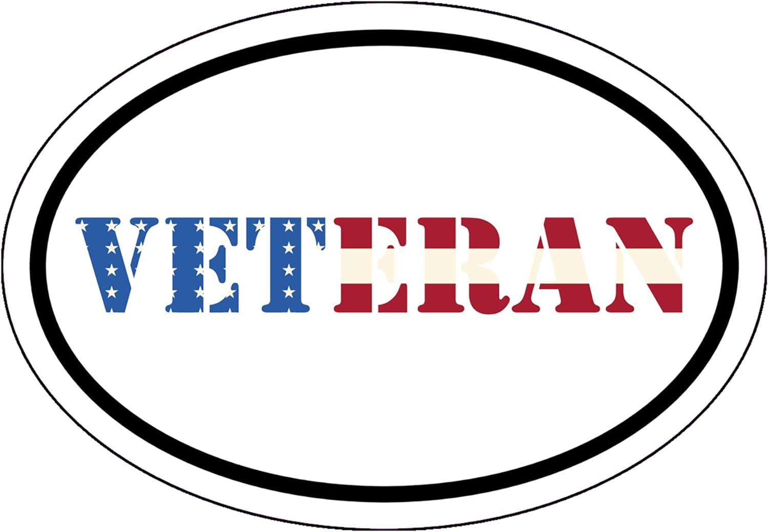 WickedGoodz Oval Veteran Vinyl Decal - American Flag Bumper Sticker ...