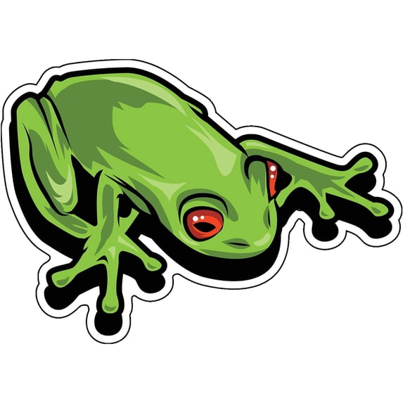 WickedGoodz Tropical Tree Frog Vinyl Decal - Frog Bumper Sticker - for Laptops Tumblers Windows Cars Trucks Walls