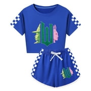 LQBNZQZ WickedS Prints Girls YouTube Outfit Fashion Comfortable Shorts and Tops Tracksuits Summer Activewear Age 3-13 Years