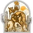 thumbnail image 1 of Wickedgoodz Cowgirl Desert Sunset Vinyl Decal - Western Bumper Sticker - for Laptops Tumblers Windows Cars Trucks Walls, 1 of 5
