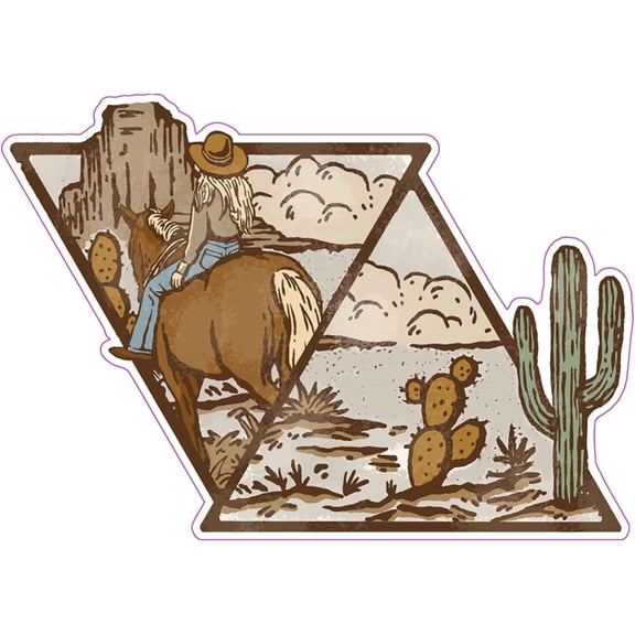Wickedgoodz Western Cowgirl Vinyl Decal - Southwestern Bumper Sticker - for Laptops Tumblers Windows Cars Trucks Walls