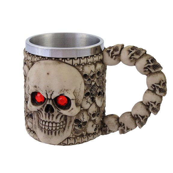 Wickedly Awesome Skull Mug with Red Eyes