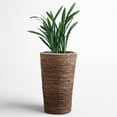 thumbnail image 1 of Wicker Banana Rope Tall Floor Planter with Metal Pot, Large, 1 of 7