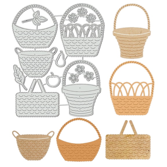 Wicker Basket Cutting Dies Die Cuts for Card Making Embossing Tool Metal Templates for DIY Scrapbooking Photo Album Decorative Embossing Paper
