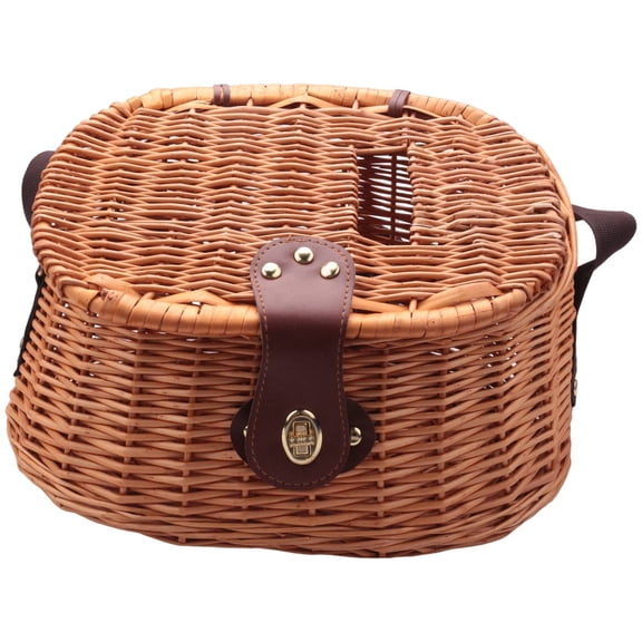 Wicker Basket Fishing Creel Trout Perch Cage Tackle Fisherman Box Outdoor Classical Willow