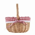thumbnail image 1 of Wicker Basket Gift Baskets Empty Oval Willow Woven Picnic with Handle Wedding Small, 1 of 4