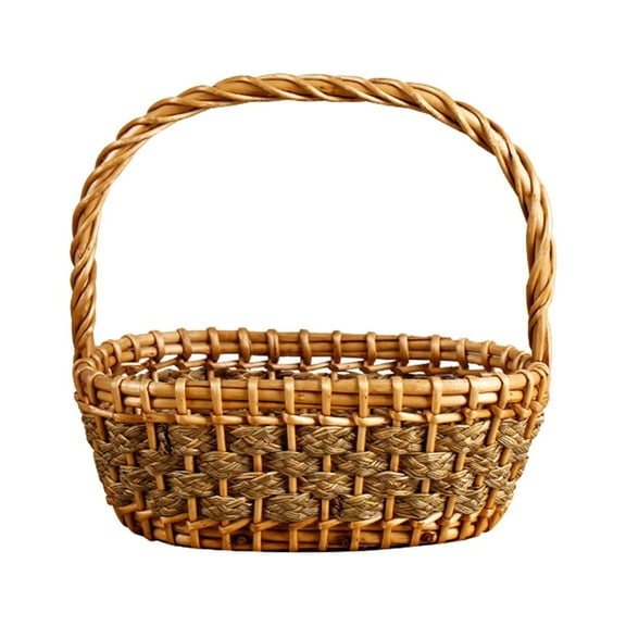 Wicker Basket Woven Basket Portable Wicker Basket Home Decor