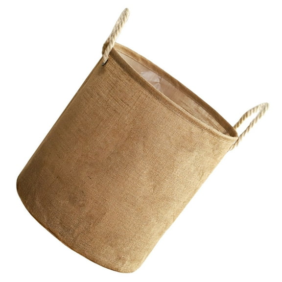 Wicker Basket with Lid Double Laundry Hamper Jute