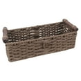 thumbnail image 1 of Wicker Baskets, Small Storage Basket, Handmade Woven Decorative Round Paper Rope Storage Basket, Storage Bin with Handle, Countertop Storage Container for Toilet Tank Top,13.78X5.9X3.94 inch, 1 of 7